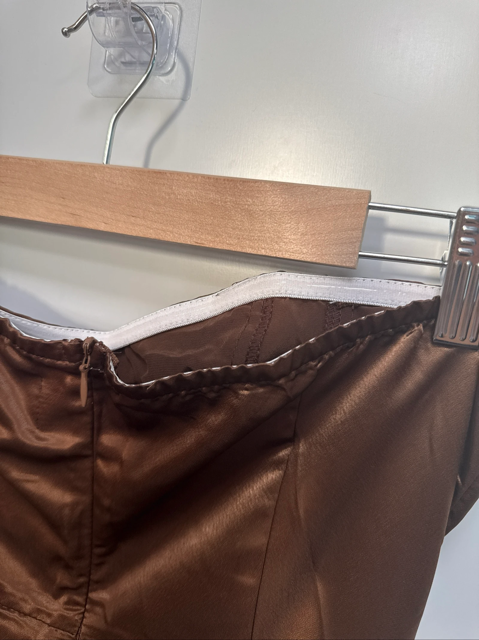 Vestido palavra de honra acetinado Cider marrom tamanho M novo com etiqueta – photo 4